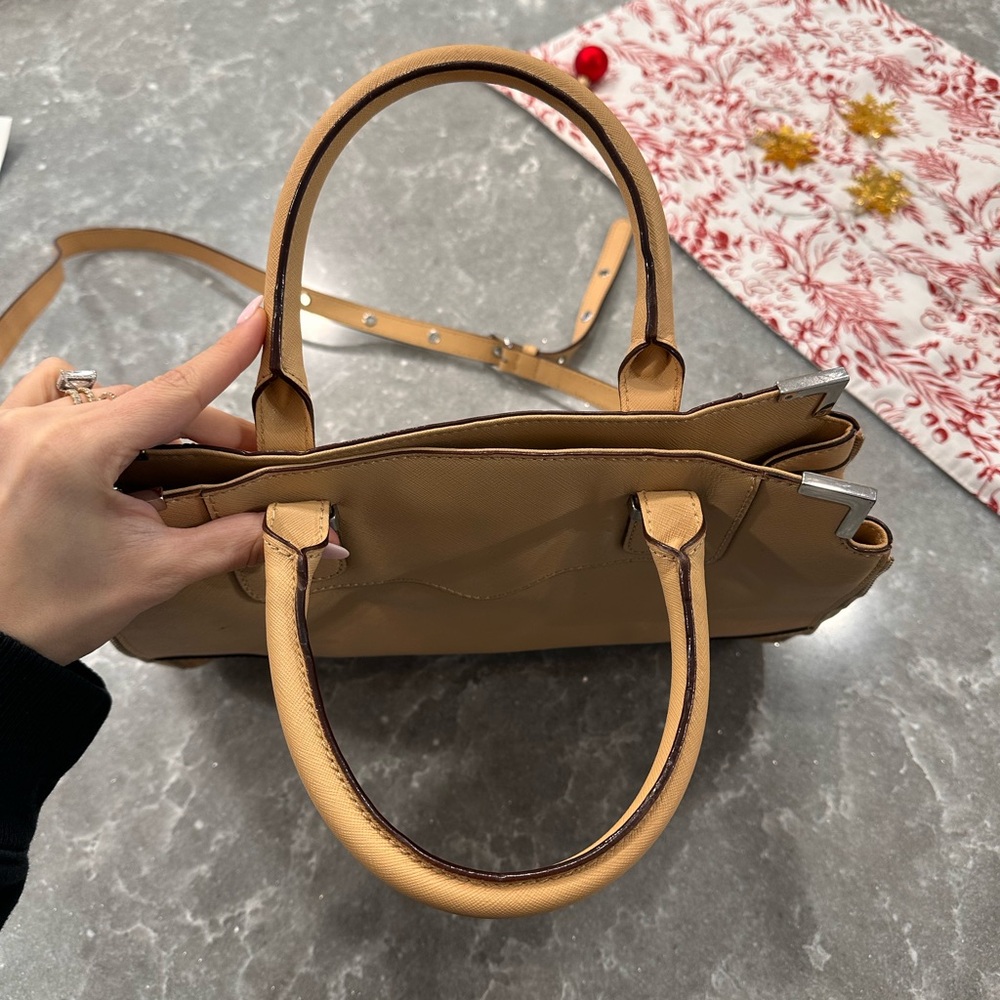Rebecca Minkoff Amorous Saffiano Leather Satchel Cream/Camel - Picture 3 of 11